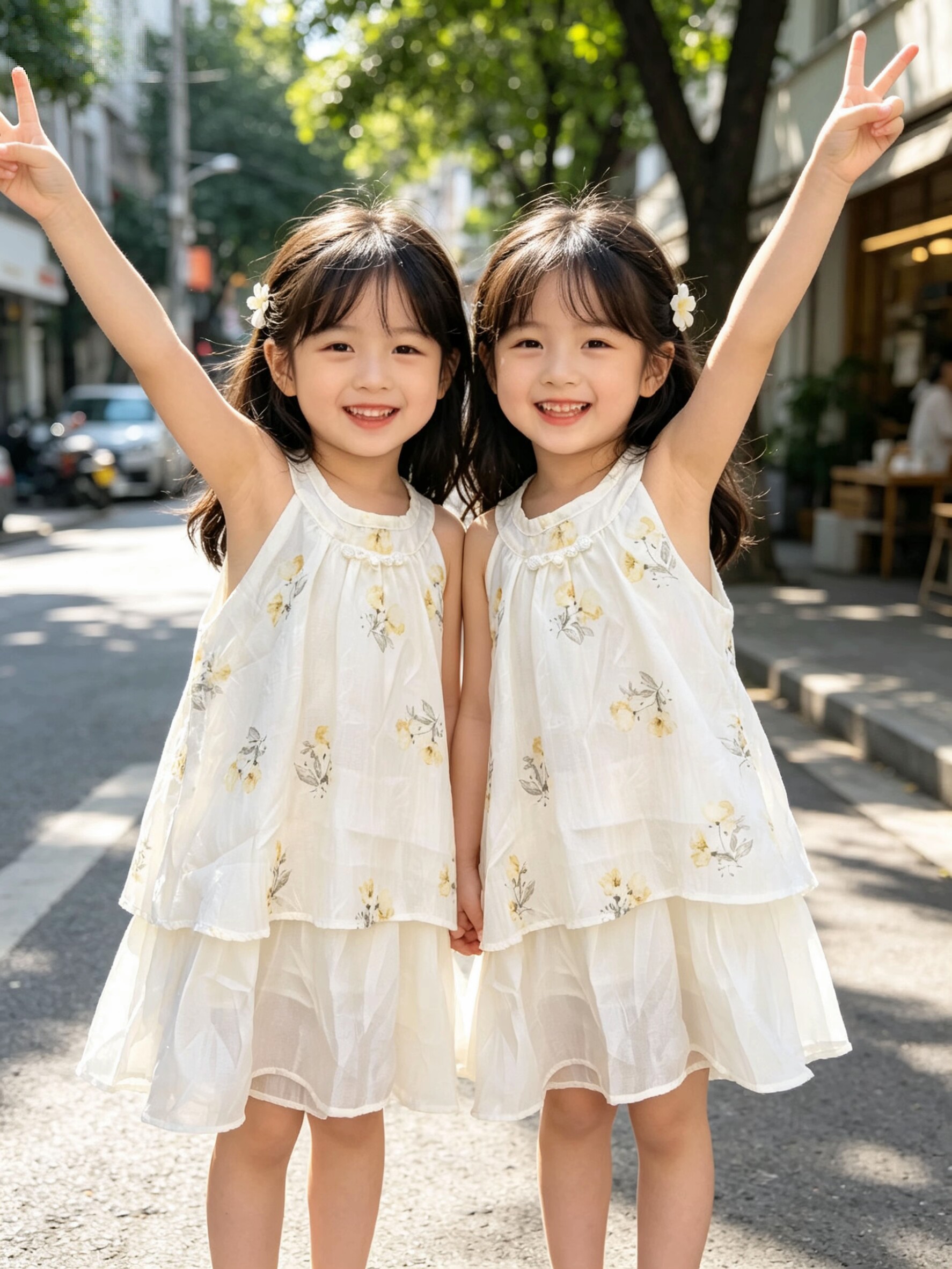 实体同步韩系童装夏季新款女童挂脖连衣裙纯色无袖裙仙女裙公主