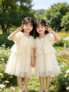韩版儿童裙子夏季新款女童气质纱裙公主裙宝宝洋气节日礼服连衣裙