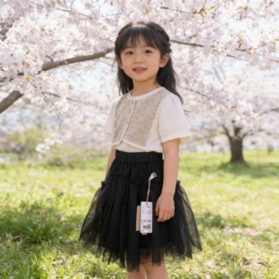 琦瑞德泽女童网纱半身裙春秋款儿童洋气蓬蓬裙中大童女孩公主裙