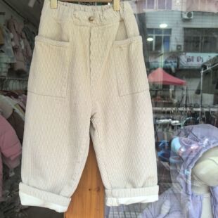 男童灯芯绒裤子儿童加绒加厚长裤2025新款秋冬款中童洋气休闲裤潮