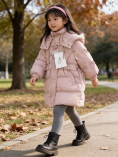 儿童羽绒服2026冬季新款童装女童韩系粉色中长款加厚羽绒保暖外套