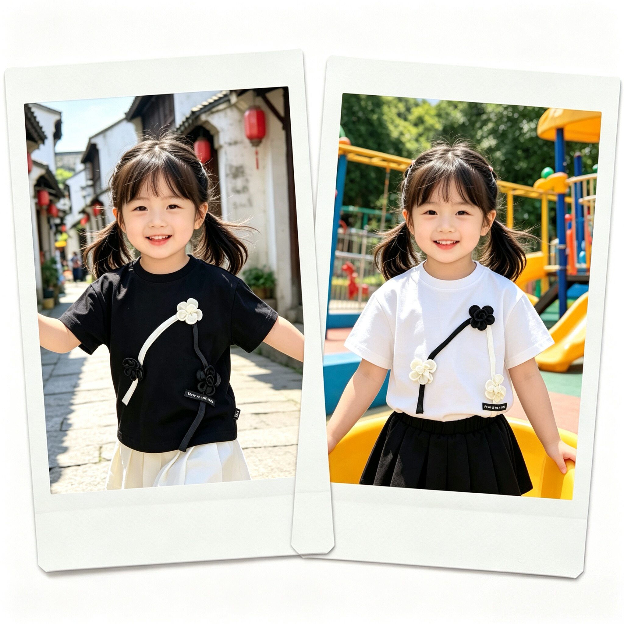 琦瑞德泽女童短袖T恤夏季款中童韩版洋气儿童装百搭潮休闲女孩 - 实物图
