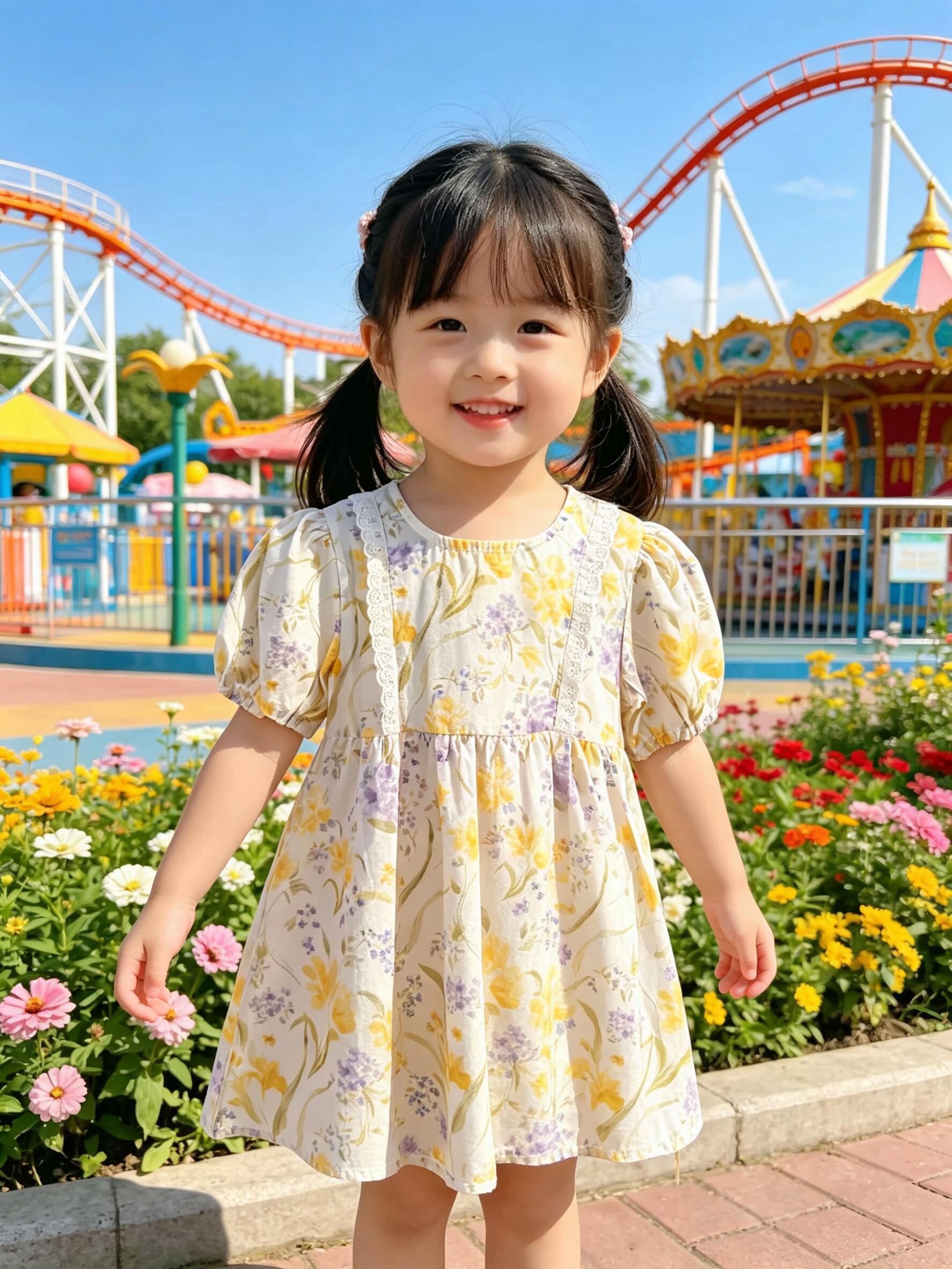女小童连衣裙娃娃衫裙夏季新款清新甜美吸汗透气泡泡裙子生日礼物