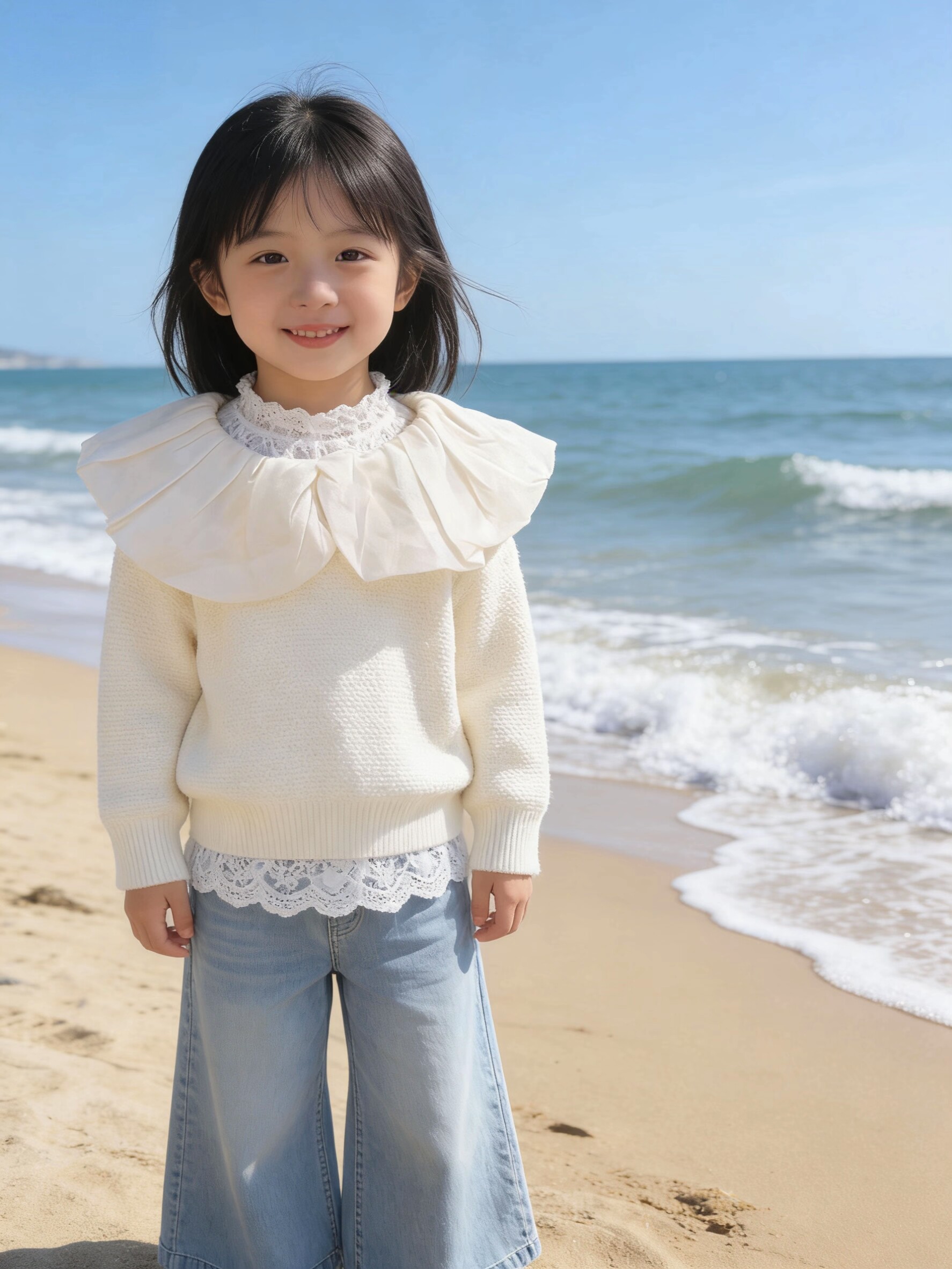 女中童娃娃领毛衣春秋2026新款儿童洋气时髦女宝宝针织套头外套