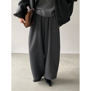 松紧腰镰刀中缝休闲裤 裤 女弯刀气球裤 型超好看 1717 解构版 江左