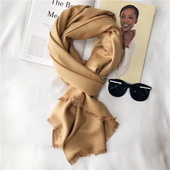 围巾女 驼色男士 高品质多色围巾仿羊绒纯色素色百搭围巾女长款