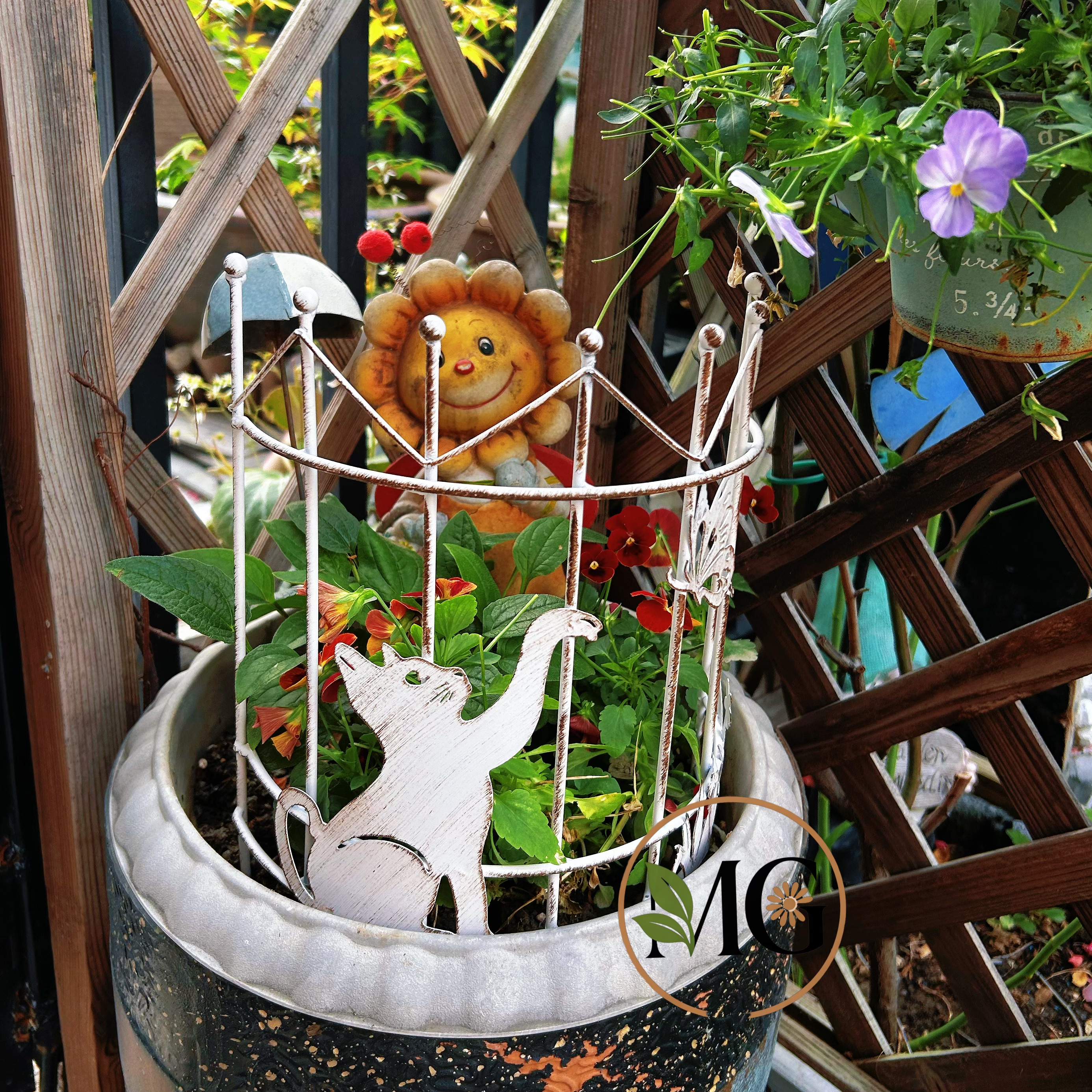 MG园艺半圆围栏花插爬藤架花架花栅栏