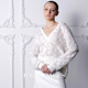 天鹅颈 FANCIES后构想｜白色浮雕毛织镂空提花V领上衣春夏 HAUTE