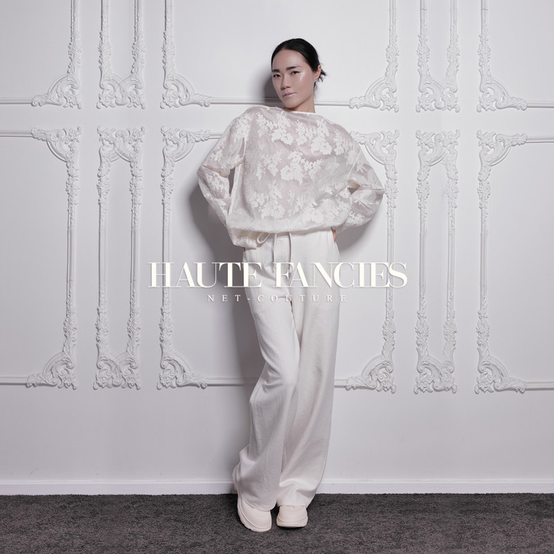 书香 HAUTE FANCIES后构想｜圆领松身杏色蕾丝上衣优雅柔美上衣秋