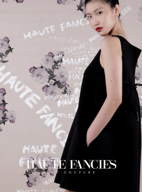 小黑裙HAUTE FANCIES后构想 | 黑色空气层法式一字领系带连衣裙