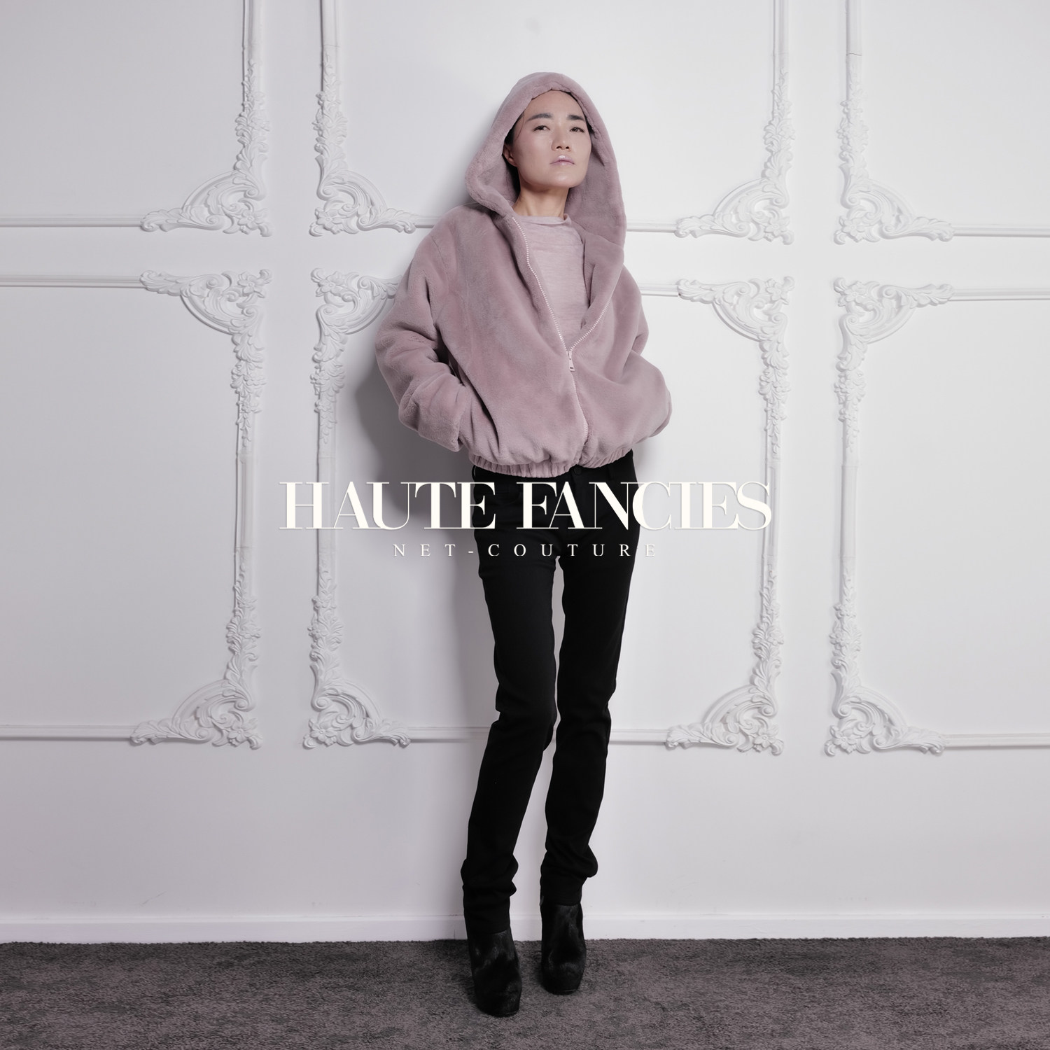 HAUTE FANCIES后构想｜软糯仿生水獭毛超大连身帽拉链宽松短外套