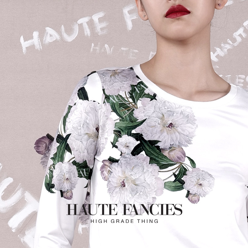 繁花 HAUTE FANCIES后构想｜自研花稿优雅圆领长袖针织衫T恤25秋