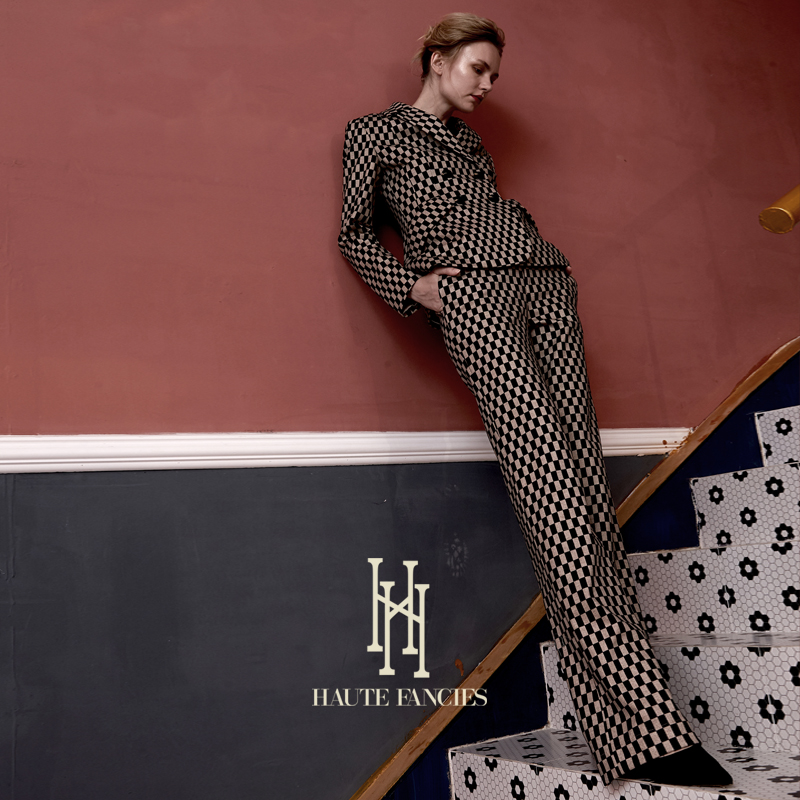 孤品 HAUTE FANCIES后构想 | 棕色格纹好比例高腰直筒裤