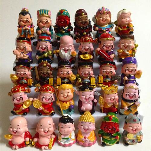 财神爷玩偶关公观音笑佛小摆件