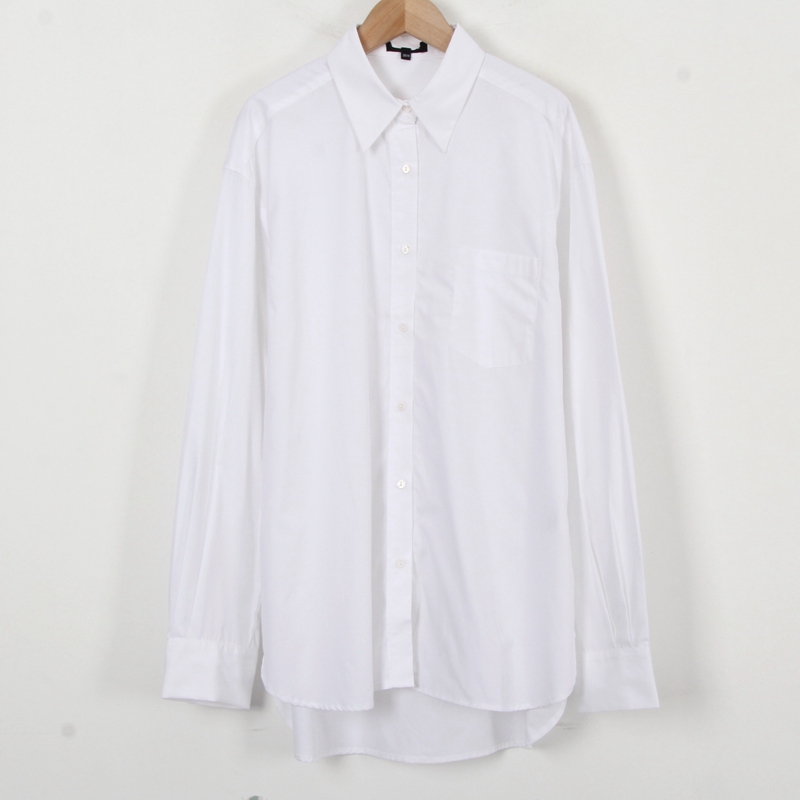 M系列品牌尾货女春季简约基础款宽松休闲百搭翻领长袖衬衫棉特价