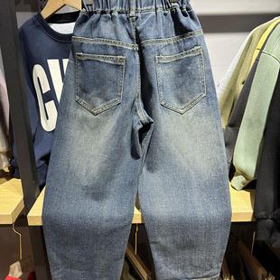 男孩休闲裤 男童春秋牛仔裤 秋季 中大童时髦长裤 潮炸街 2024新款