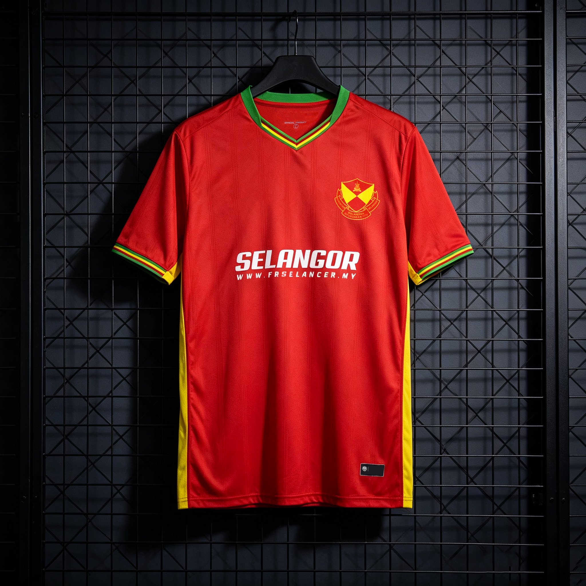 马来西亚雪兰莪球衣男夏季立领速干半袖足球运动透气上衣短袖