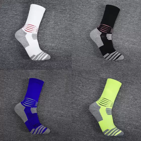 Men's Adult Football Mid-Calf Socks Running Training Towel Bottom Sports Socks