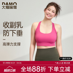 胖mm瑜伽服健身服普拉提训练服高强度防震运动背心 运动内衣女大码