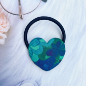 英国进口Liberty翡翠湾布料制作发圈爱心头绳