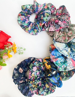 Liberty花色大肠圈发圈皮筋弹性好14厘米直径平替高支棉