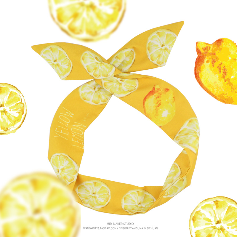 原创设计黄色复古发带兔耳朵头饰