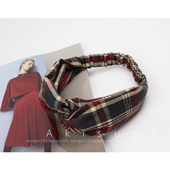 韩版 复古绿红呢子绒布针织毛线棉麻百搭配宽交叉发带发套发饰发箍