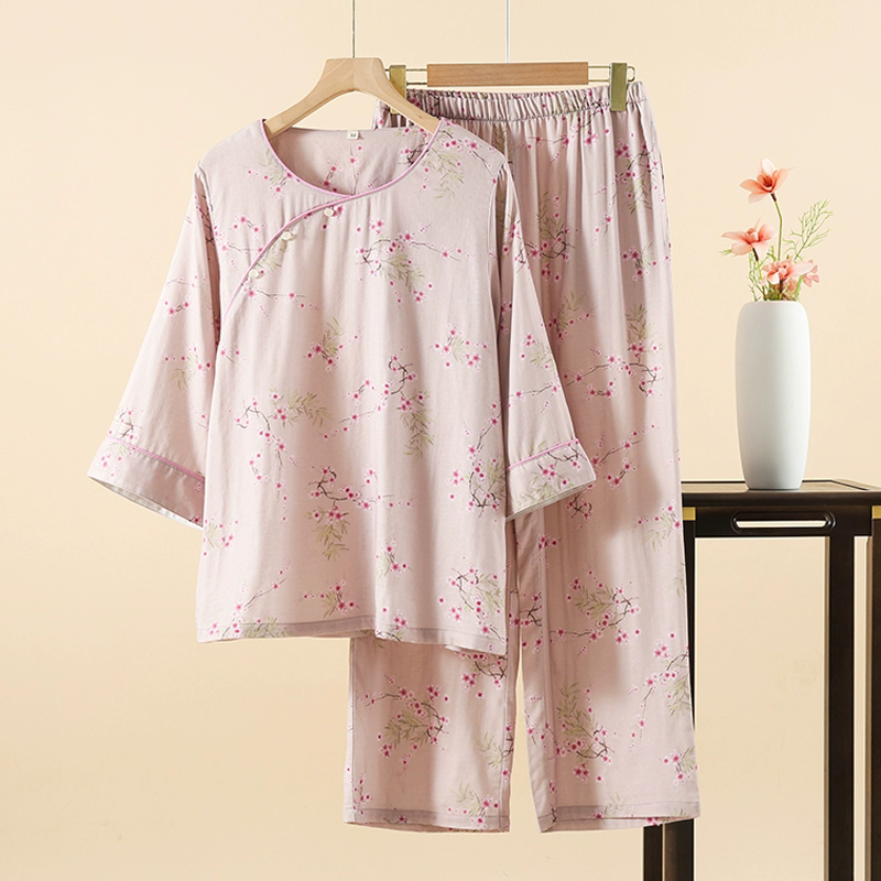 新中式薄款高端女士家居服睡衣