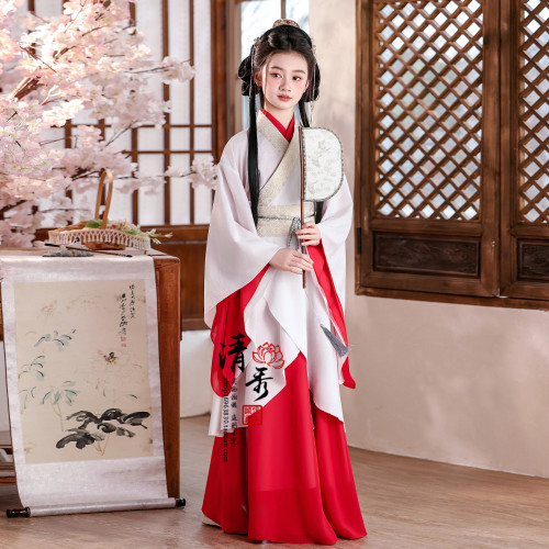 汉服女童2026新款儿童古装超仙战国袍魏晋风交领国风唐装演出服春 - 封面