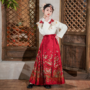 马面裙女童2026新款冬装女孩秋冬汉服新中式明制中国风儿童演出服