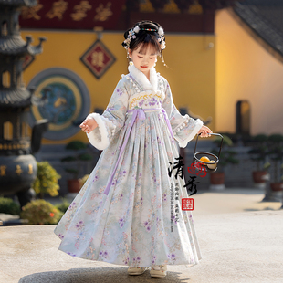 汉服女童秋冬古风超仙唐装裙2025新款儿童古装冬季加厚舞蹈演出服