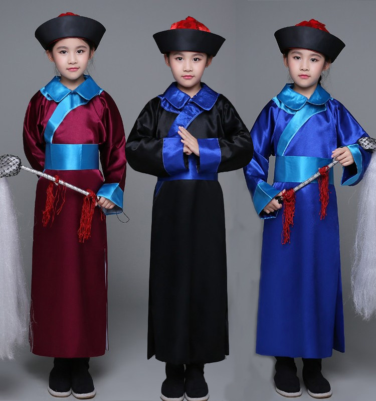 儿童古装万圣节小大臣公公总管太监服清朝男侍卫演出服官服表演