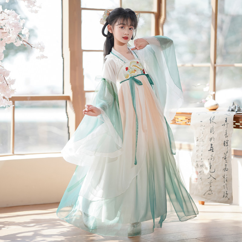 女童汉服春夏2026新款古风超仙女孩襦裙中国风唐装儿童古装演出服