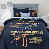 纯棉儿童床上用品男孩全棉舒适卡通四件套床单床笠3件套1.2恐龙