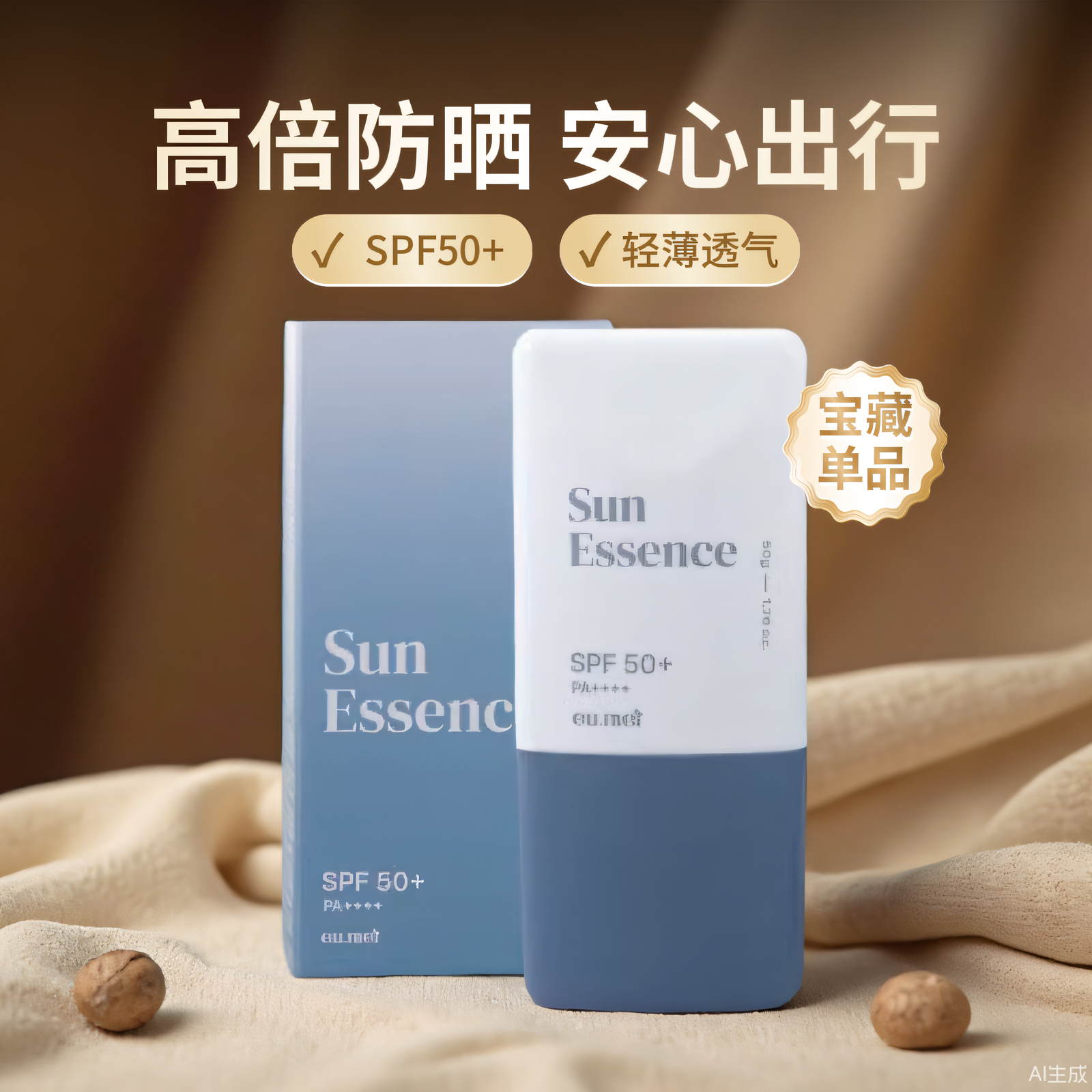 韩国原装进口SPF50+防晒精华霜
