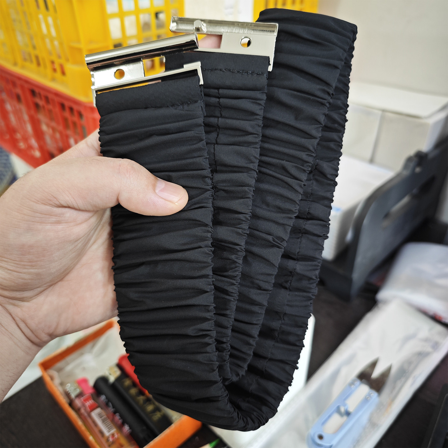 新品无光羽绒面料5CM宽褶皱松紧