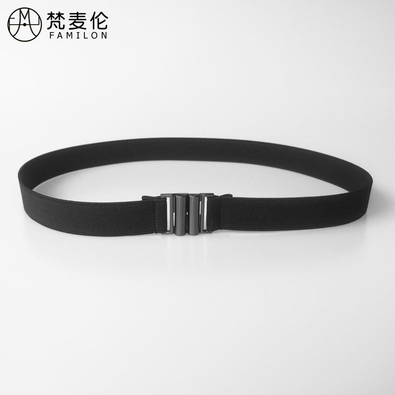 松紧窄腰带2CM简约百搭弹力细皮带羽绒服连衣裙腰间装饰腰封女