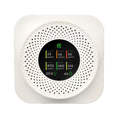 吸顶式空气质量检测仪多参数实时输出PM2.5/TVOC/CO2/O2/甲醛等