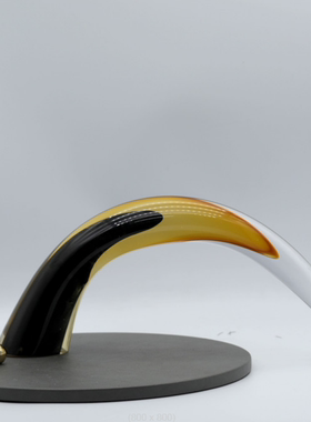 现代简约厚重琉璃牛角摆件样板房售楼处桌面茶几玄关牛角工艺品