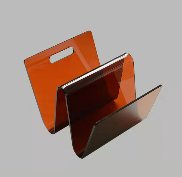 创意亚克力书立书架W型收纳架杂志架样板房售楼处摆件摆设落地架