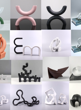 创意树脂摆件样板房售楼处桌面茶几书柜书架装饰品工艺品饰品摆设