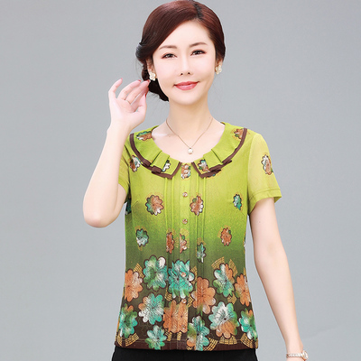 竹语声短袖台湾网纱t恤妈妈装