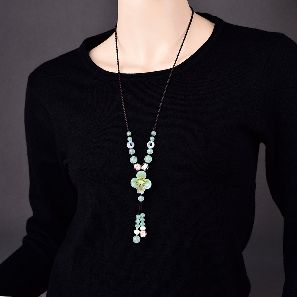 简约百搭复古风毛衣链长款项链吊坠挂件饰品配饰连衣裙旗袍清新