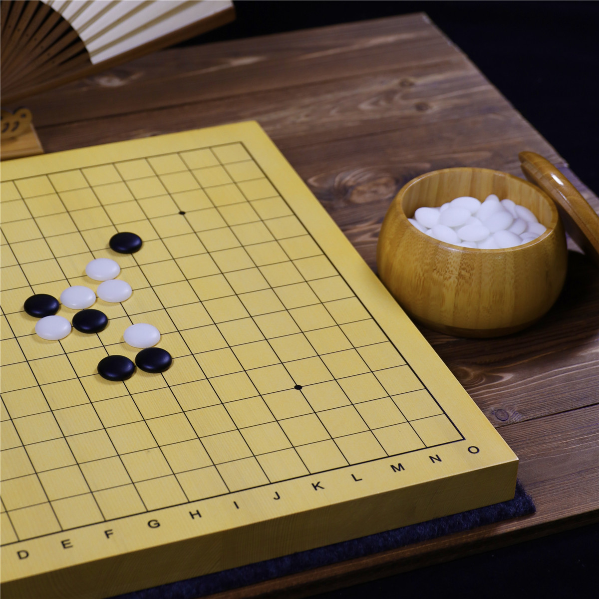 印线有座标15线新榧木拼盘连珠五子棋新云子竹罐套装比赛专用包邮