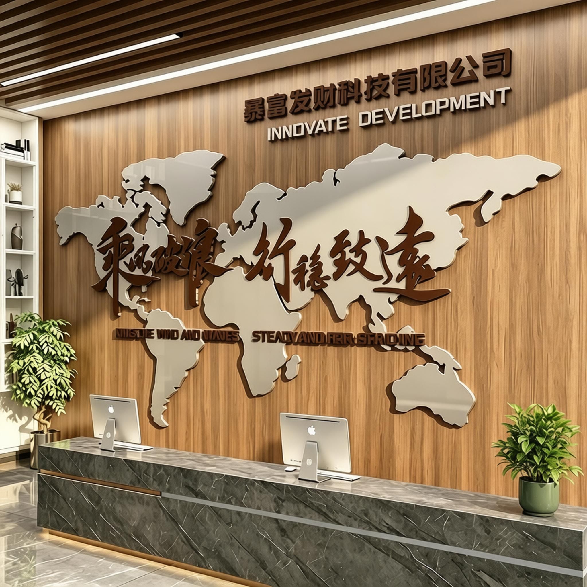 亚克力3D立体世界地图墙贴防水