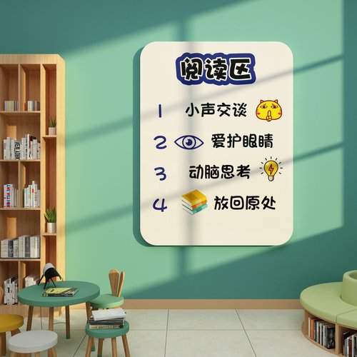 幼儿园区域角规则标识牌环创主题半成品布置材料图书阅读墙面装饰-封面