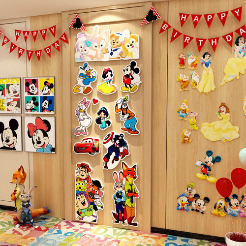 迪士尼disney邮游轮门上贴装饰扮卡通儿童房间氛围布置冰箱电视墙