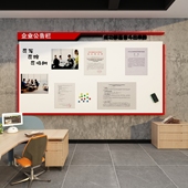公告示栏墙贴面磁吸式 办公室装 饰企业文化公司宣传通知展示板布置