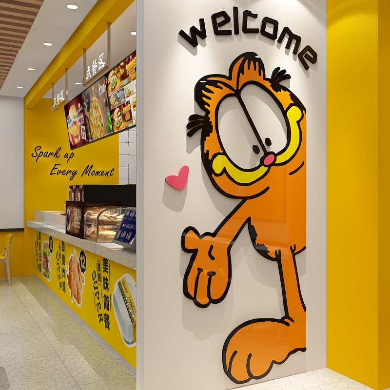 网红汉堡店墙面装饰悟空家饰