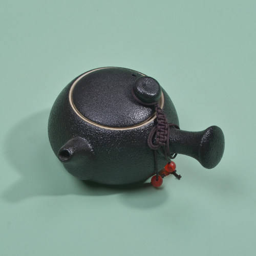 手工黑陶侧把壶复古小号功夫茶具